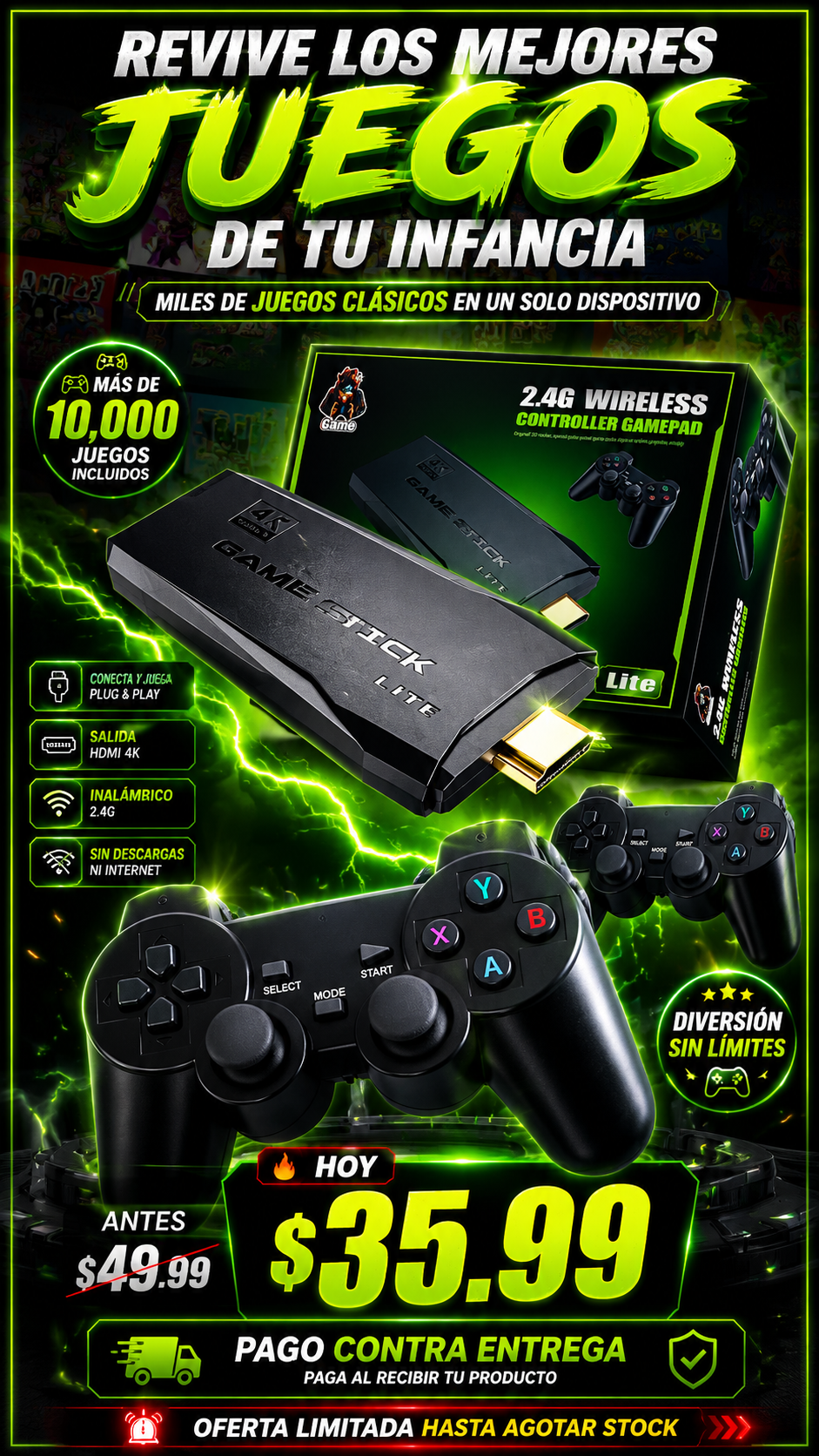 Consola Retro Game Stick Hdmi 4k Lite